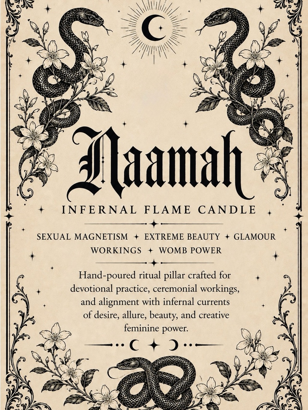 Handmade Naamah Candle | Ritual • Glamour • Altar Decor - Picture 3 of 3